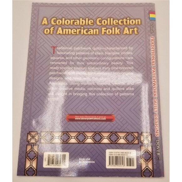 Traditional Patchwork Quilt Designs Adult Coloring Book by Carol Schmidt - Picture 2 of 4